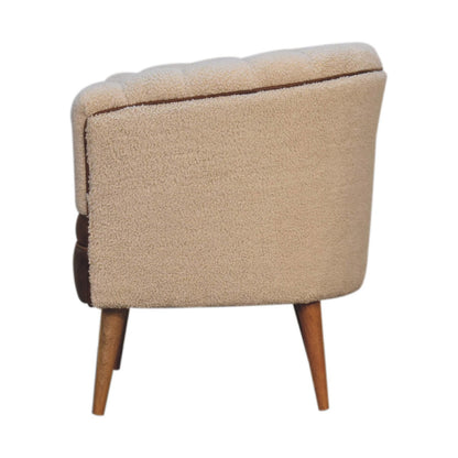 Boucle Cream Buffalo Armchair - White Bear Furnishings
