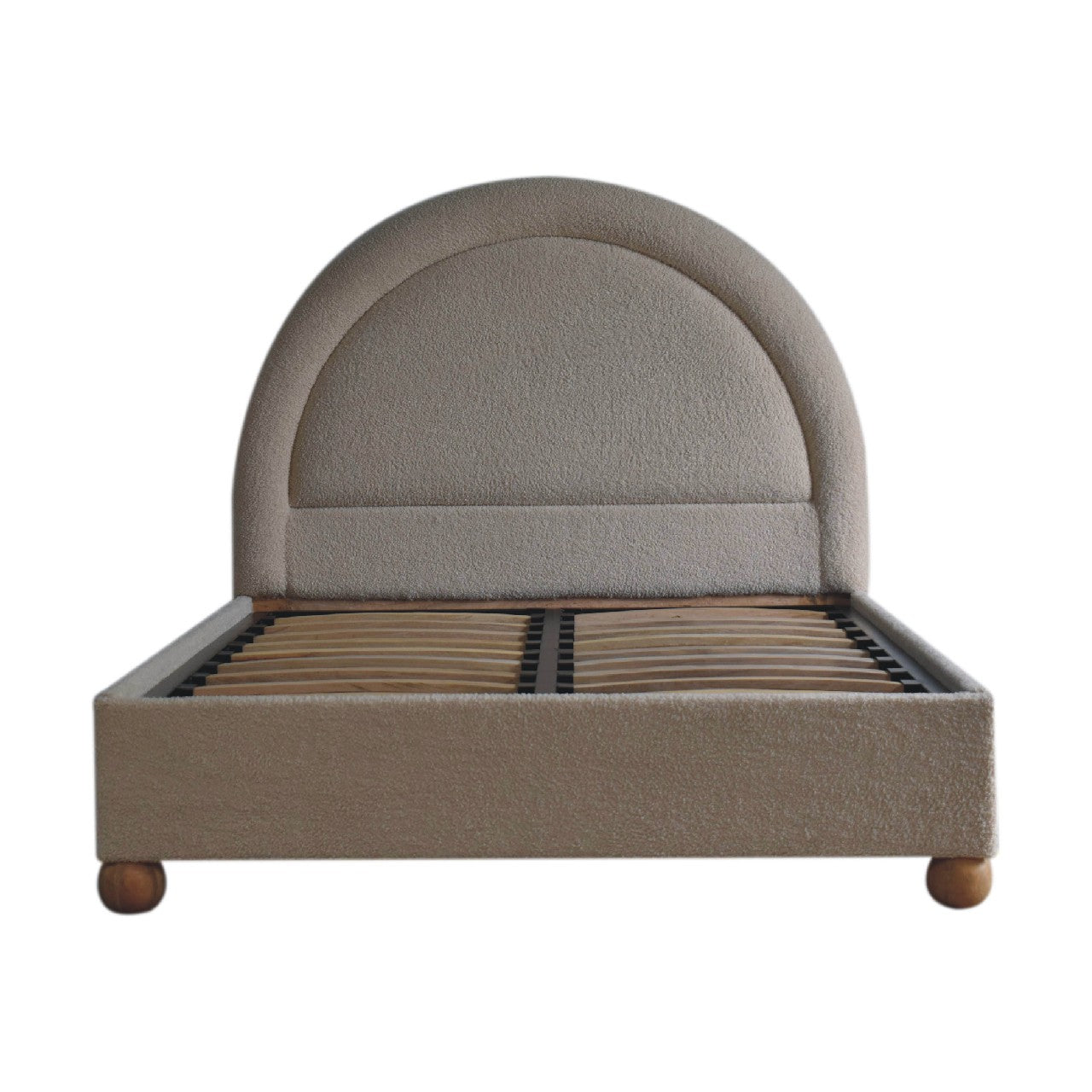 Cream Boucle Double Bed - White Bear Furnishings