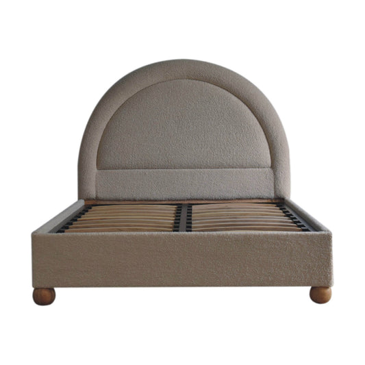 Cream Boucle Double Bed - White Bear Furnishings