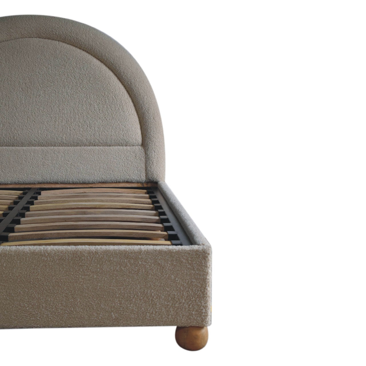 Cream Boucle Double Bed - White Bear Furnishings