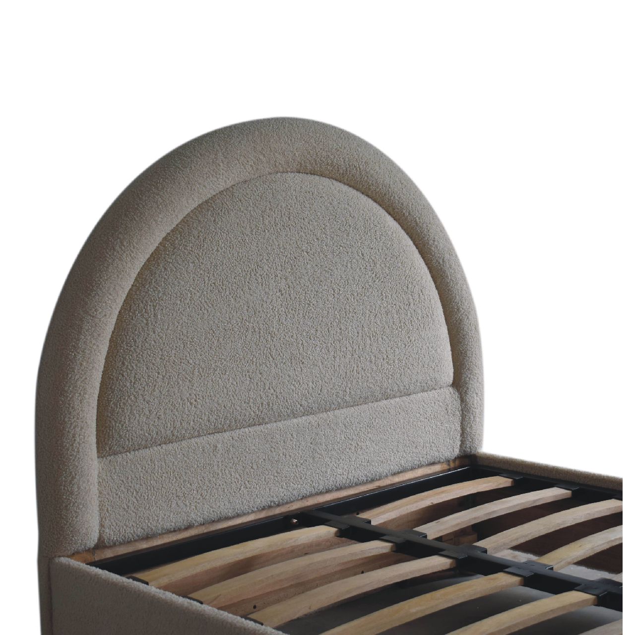 Cream Boucle Double Bed - White Bear Furnishings