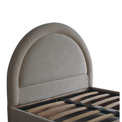 Cream Boucle Double Bed - White Bear Furnishings
