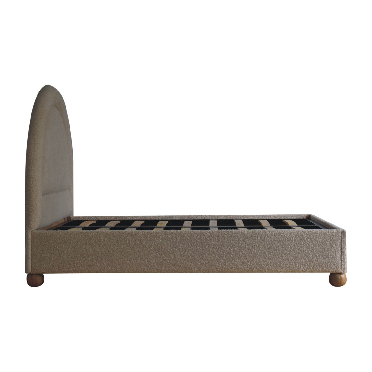 Cream Boucle Double Bed - White Bear Furnishings