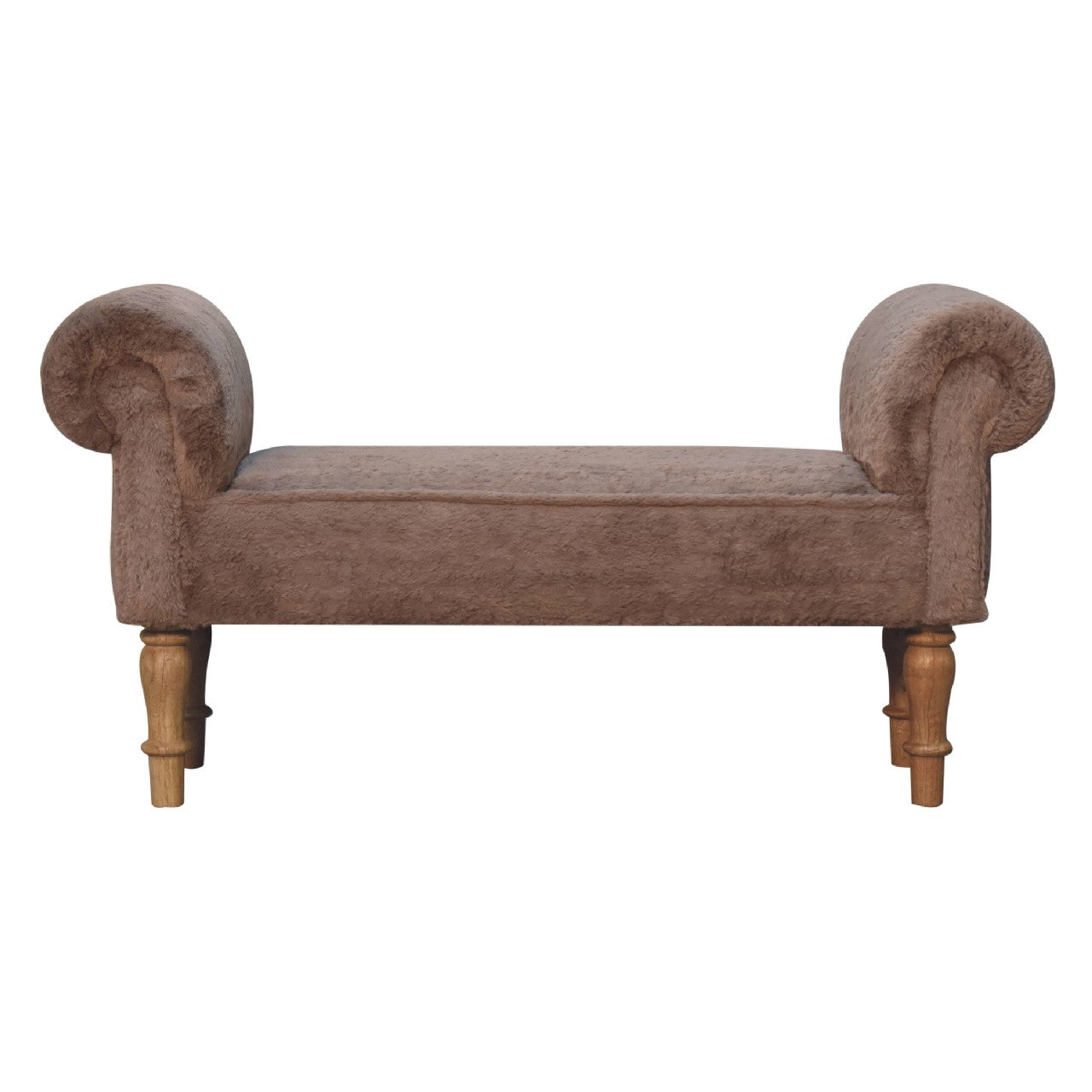 Mocha Faux Fur Bedroom Bench - White Bear Furnishings