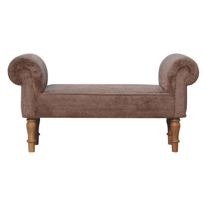 Mocha Faux Fur Bedroom Bench - White Bear Furnishings