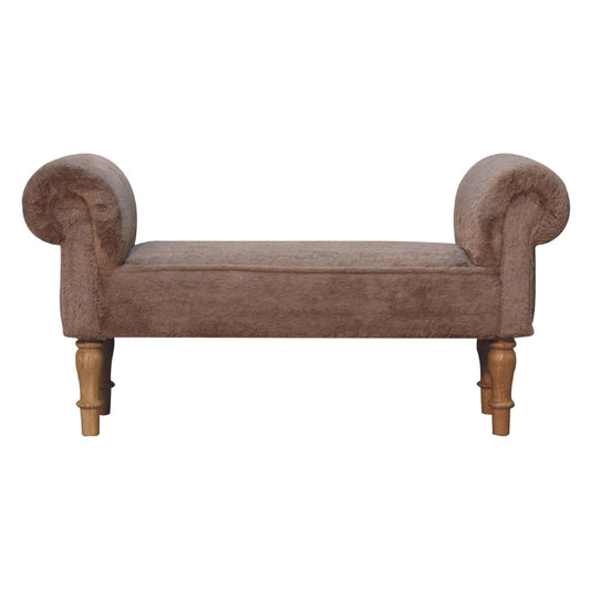 Mocha Faux Fur Bedroom Bench - White Bear Furnishings