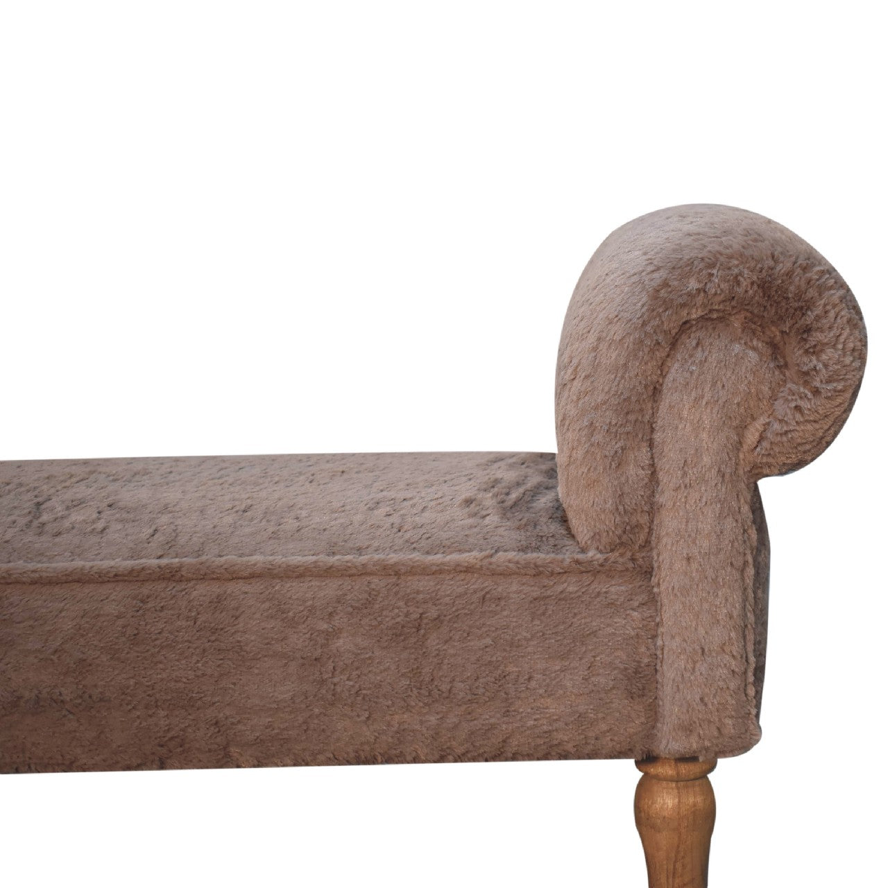 Mocha Faux Fur Bedroom Bench - White Bear Furnishings