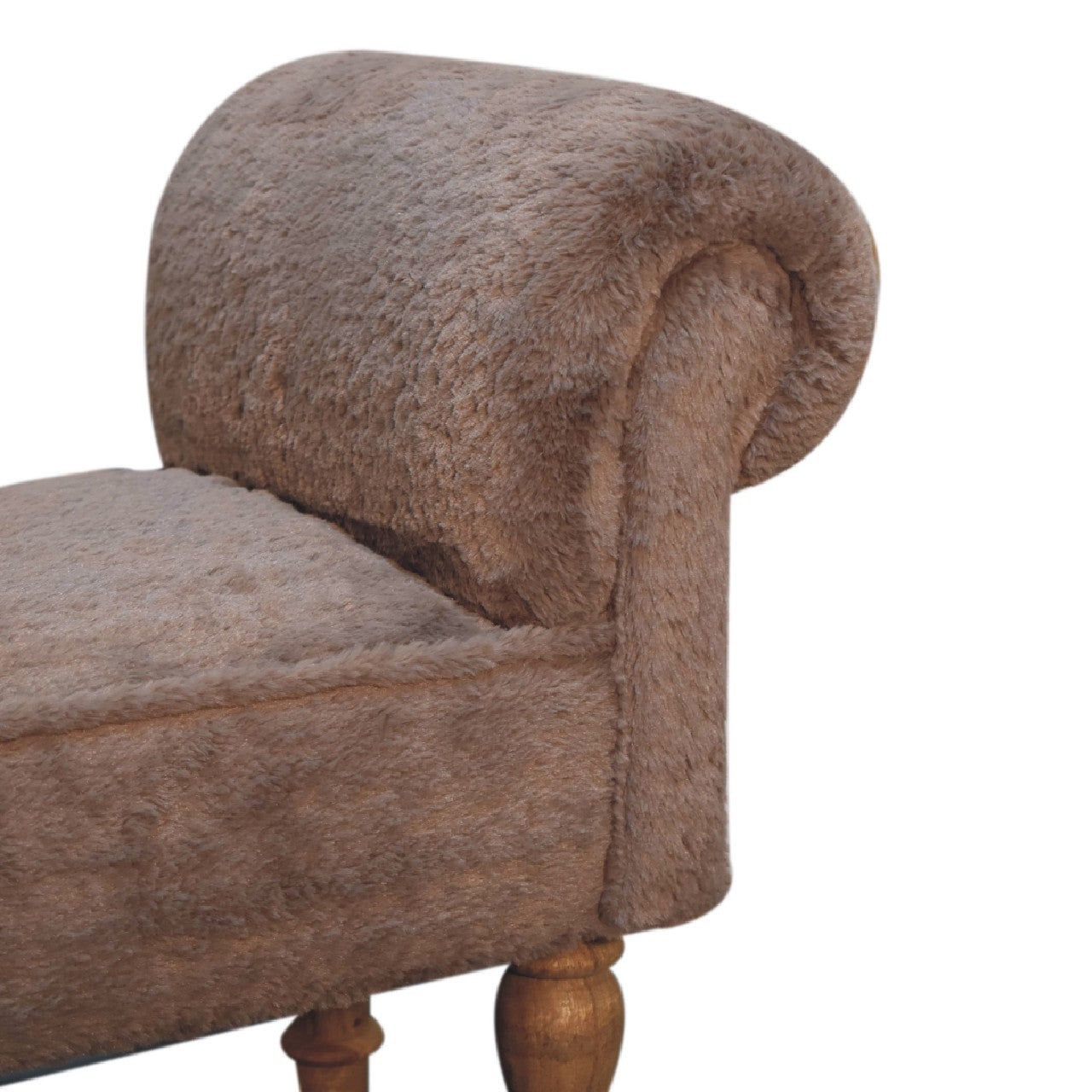 Mocha Faux Fur Bedroom Bench - White Bear Furnishings