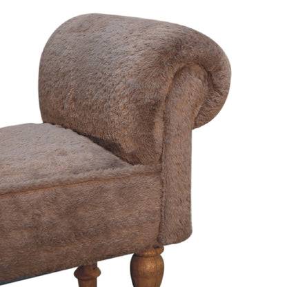 Mocha Faux Fur Bedroom Bench - White Bear Furnishings