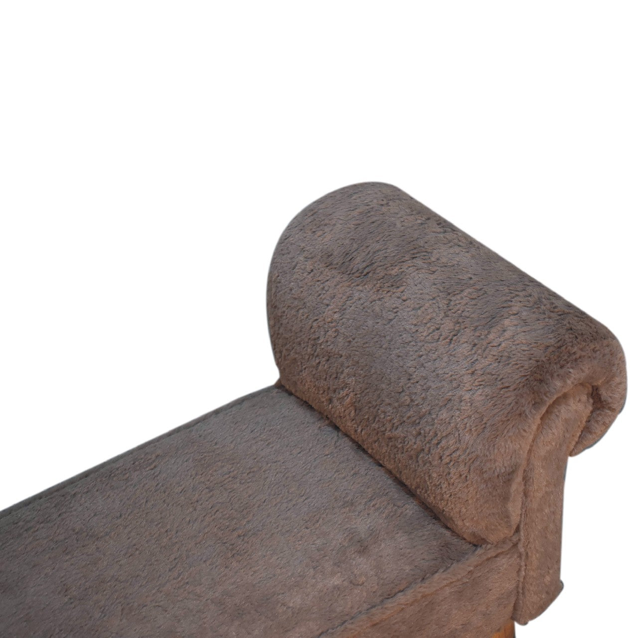 Mocha Faux Fur Bedroom Bench - White Bear Furnishings