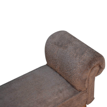 Mocha Faux Fur Bedroom Bench - White Bear Furnishings