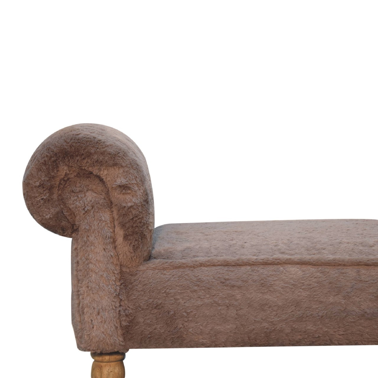 Mocha Faux Fur Bedroom Bench - White Bear Furnishings