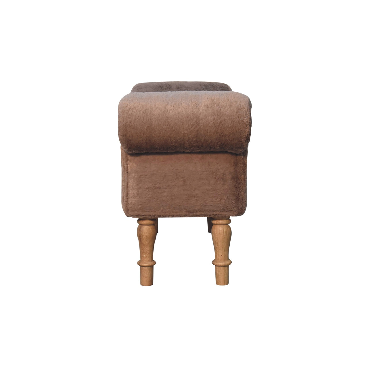 Mocha Faux Fur Bedroom Bench - White Bear Furnishings