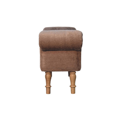Mocha Faux Fur Bedroom Bench - White Bear Furnishings