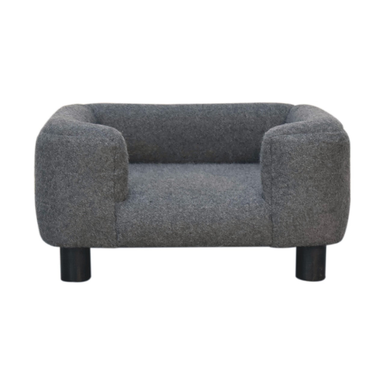 Handcrafted Artisanal Mini Battleship Tweed Pet Sofa Bed - IN3533