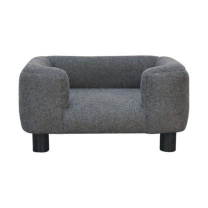 Handcrafted Artisanal Mini Battleship Tweed Pet Sofa Bed - IN3533