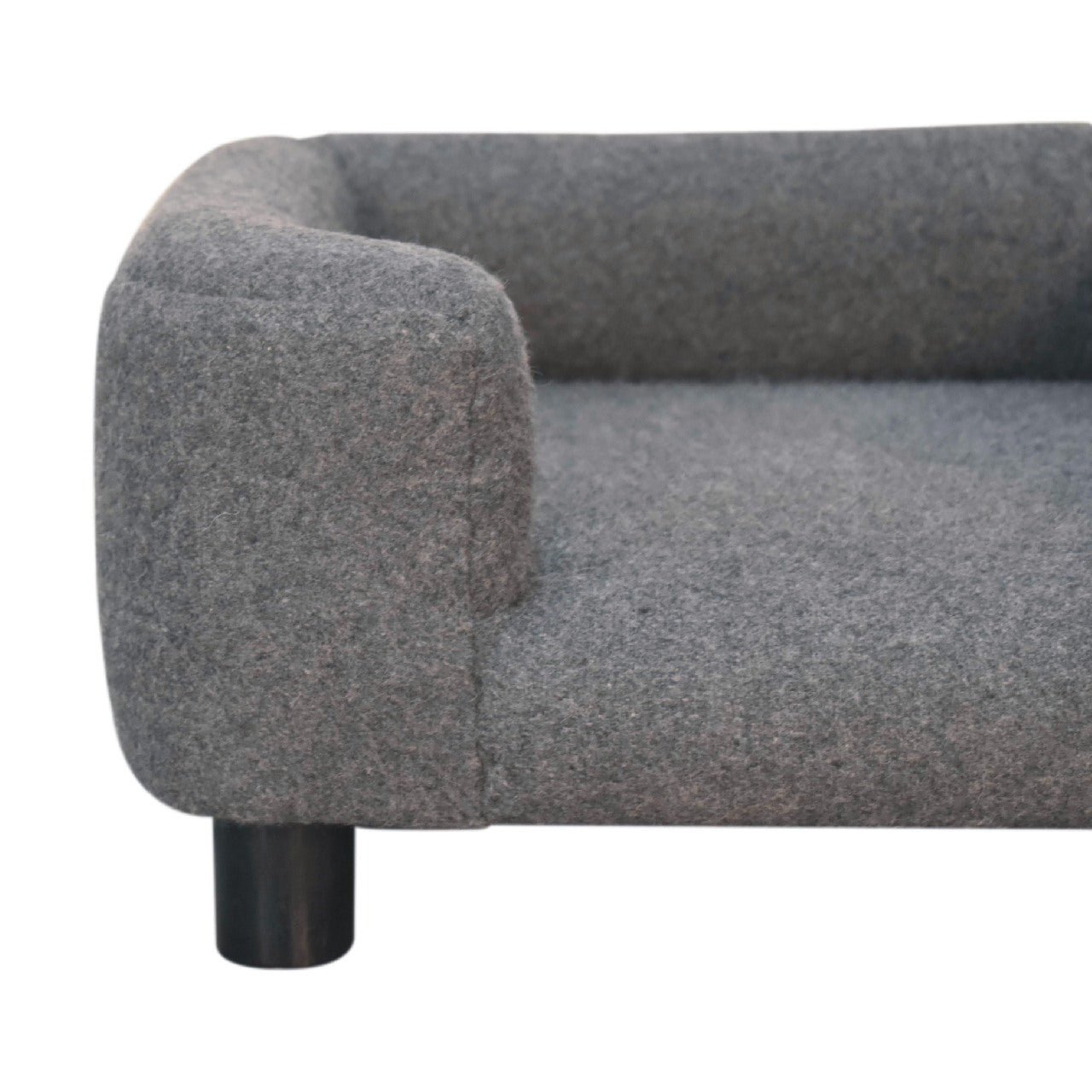 Handcrafted Artisanal Mini Battleship Tweed Pet Sofa Bed - IN3533