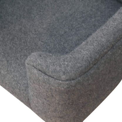 Handcrafted Artisanal Mini Battleship Tweed Pet Sofa Bed - IN3533