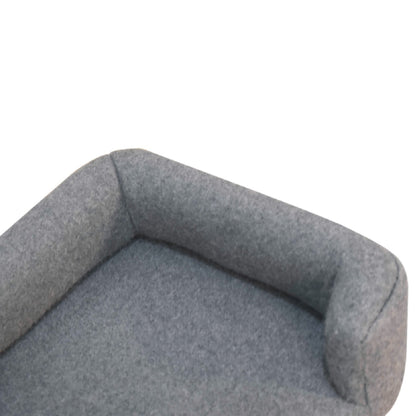 Handcrafted Artisanal Mini Battleship Tweed Pet Sofa Bed - IN3533