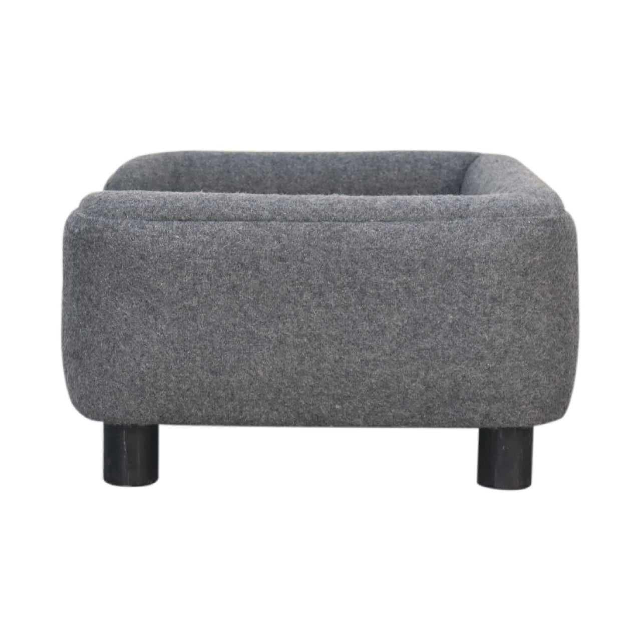 Handcrafted Artisanal Mini Battleship Tweed Pet Sofa Bed - IN3533