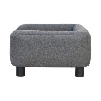 Handcrafted Artisanal Mini Battleship Tweed Pet Sofa Bed - IN3533