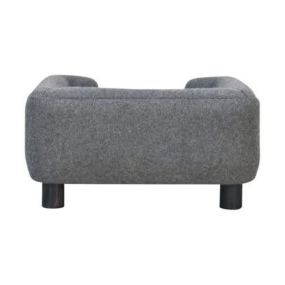 Handcrafted Artisanal Mini Battleship Tweed Pet Sofa Bed - IN3533