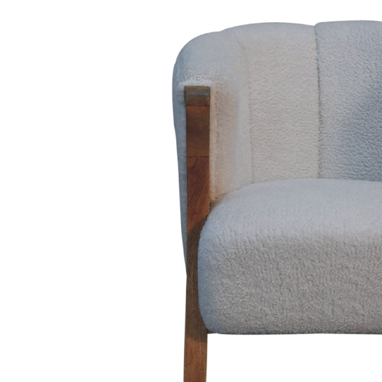White Boucle Minimalistic Chair - White Bear Furnishings