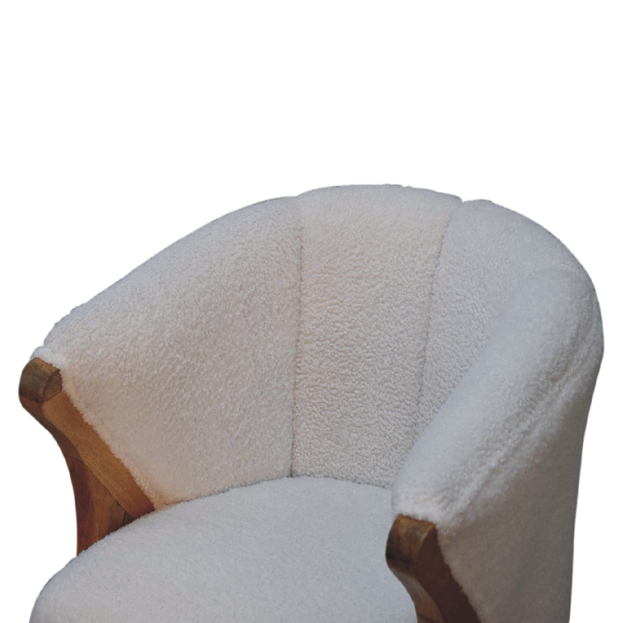 White Boucle Minimalistic Chair - White Bear Furnishings