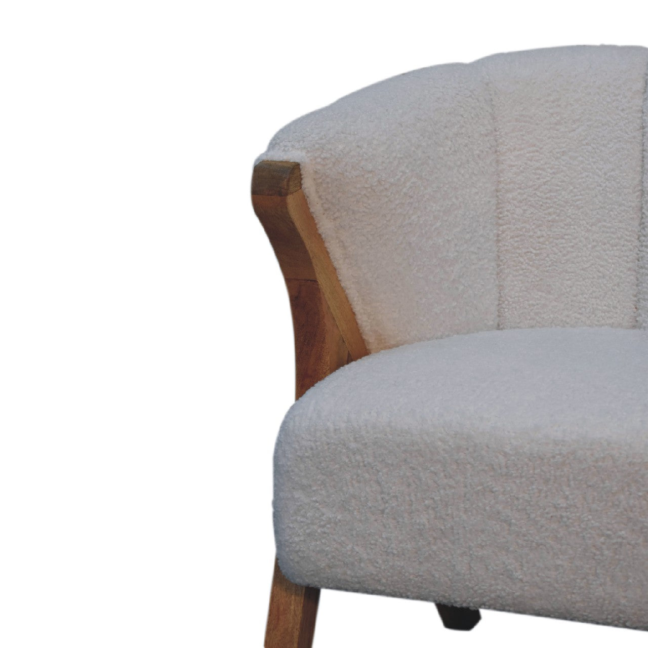 White Boucle Minimalistic Chair - White Bear Furnishings