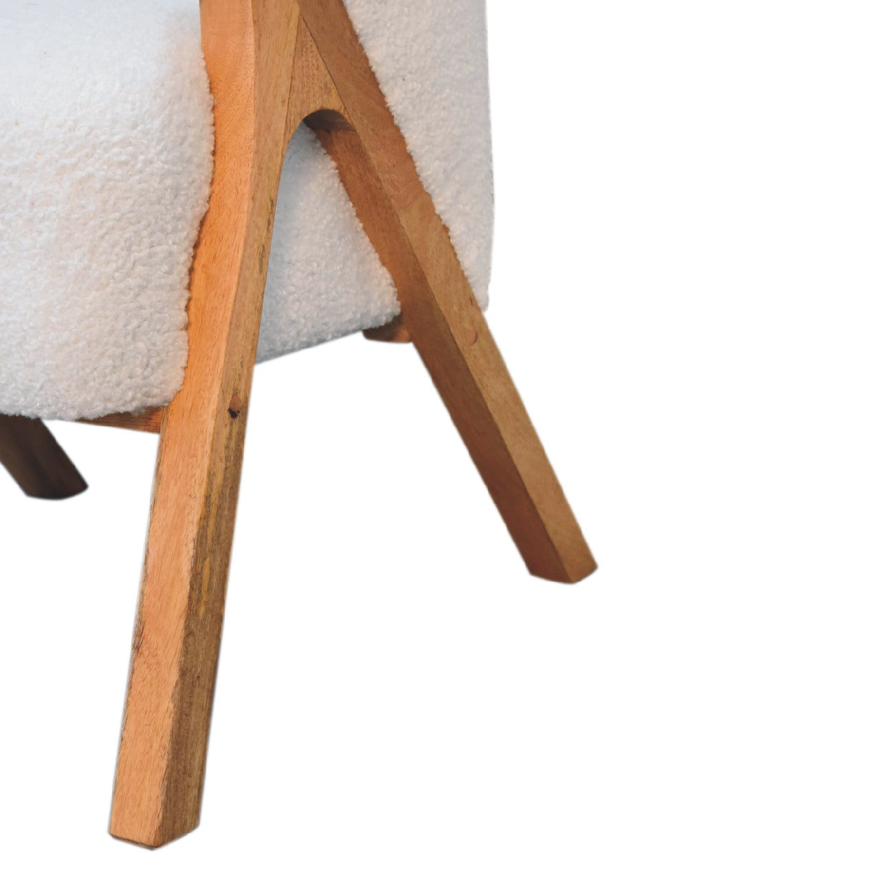 White Boucle Minimalistic Chair - White Bear Furnishings