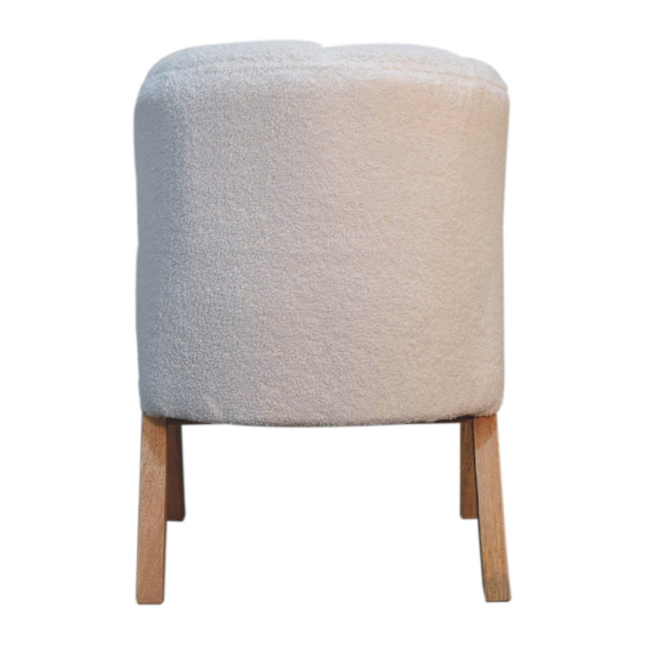 White Boucle Minimalistic Chair - White Bear Furnishings