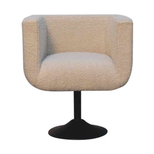 Cream Boucle Swivel Chair - White Bear Furnishings