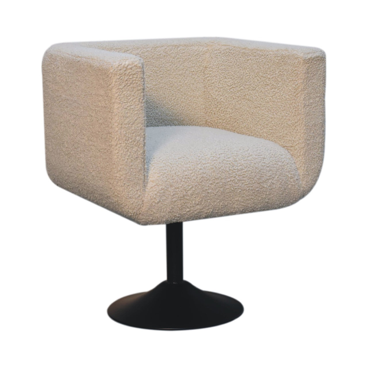 Cream Boucle Swivel Chair - White Bear Furnishings