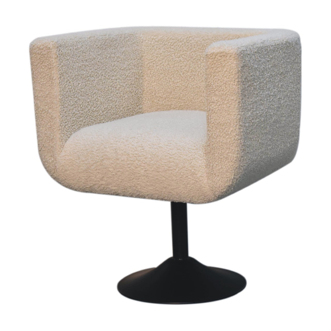Cream Boucle Swivel Chair - White Bear Furnishings