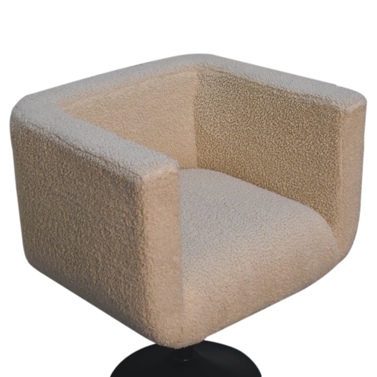 Cream Boucle Swivel Chair - White Bear Furnishings
