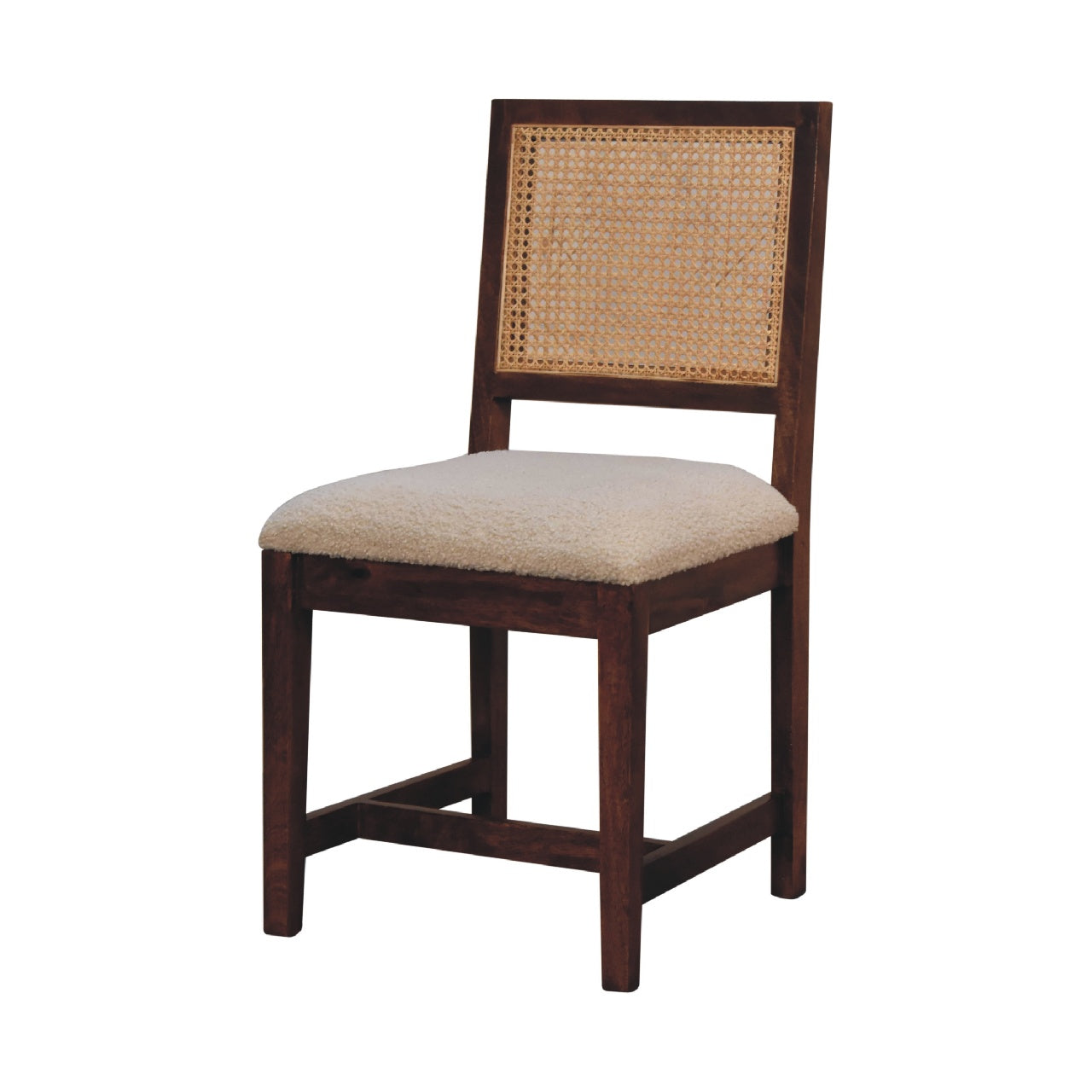 Cream Boucle Rattan Chair - White Bear Furnishings