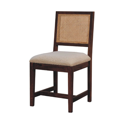 Cream Boucle Rattan Chair - White Bear Furnishings
