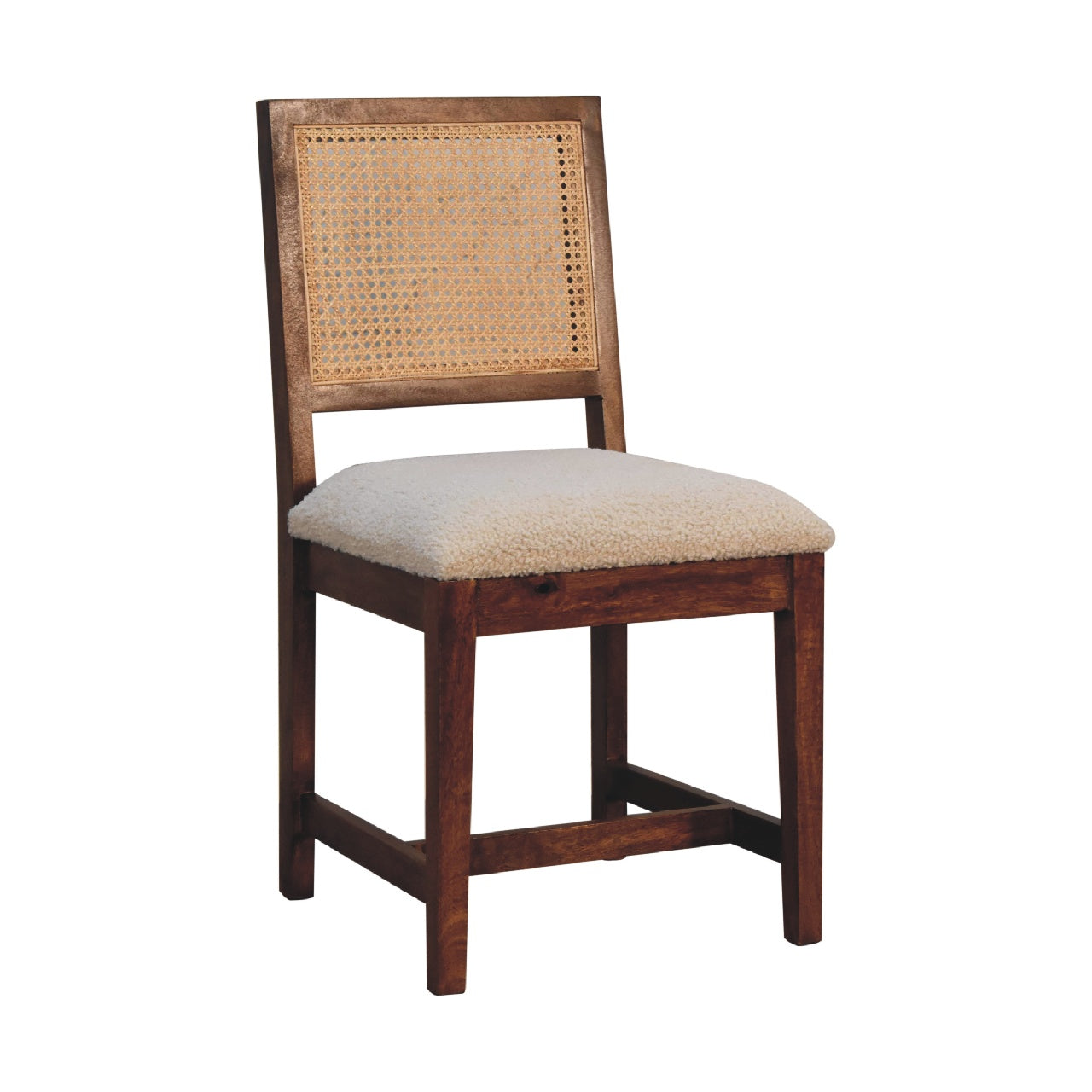Cream Boucle Rattan Chair - White Bear Furnishings