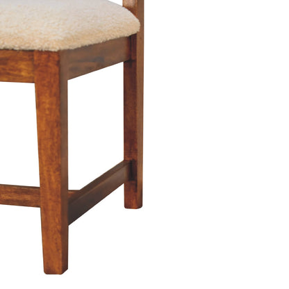 Cream Boucle Rattan Chair - White Bear Furnishings
