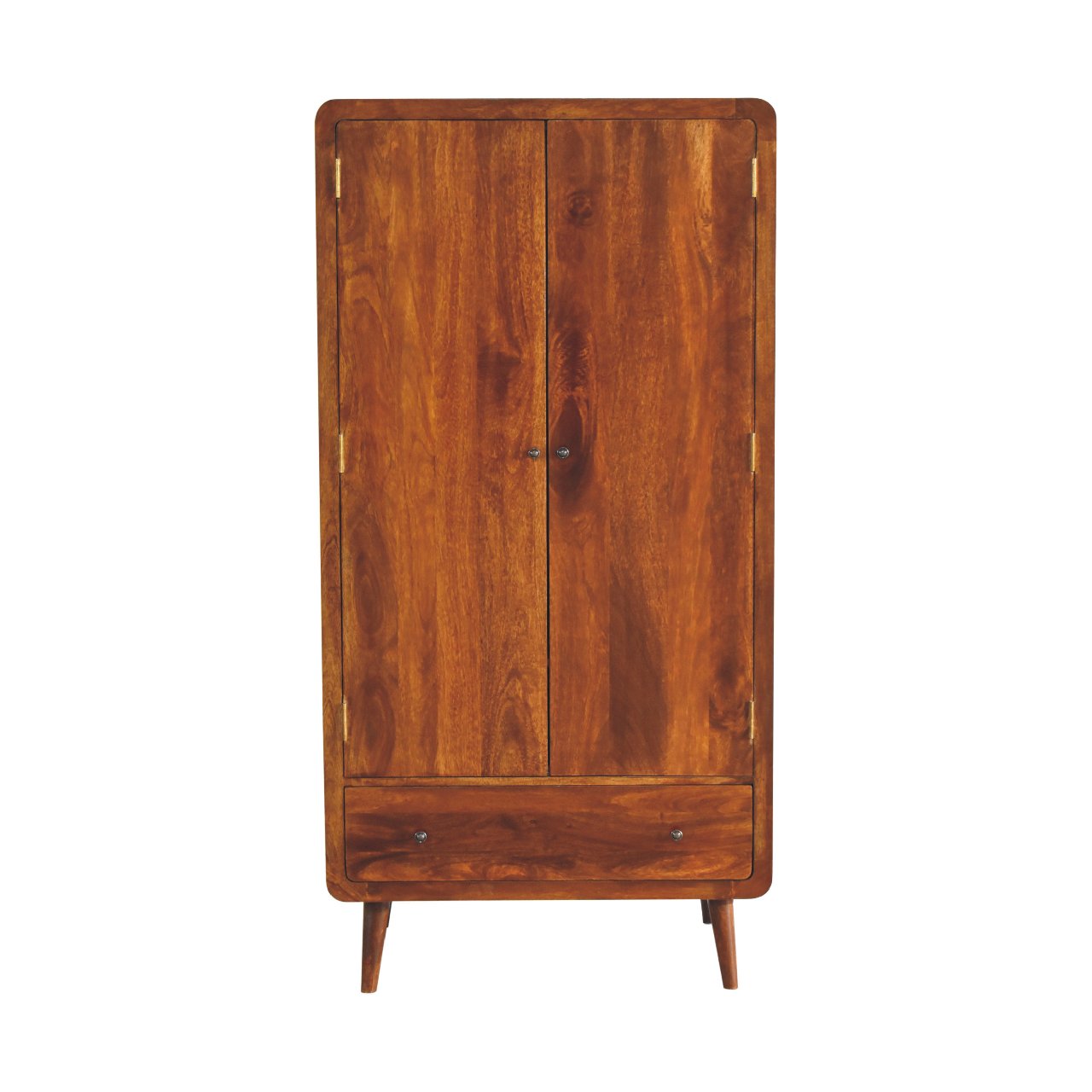 Curved Chestnut Wardrobe - White Bear Furnishings