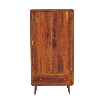 Curved Chestnut Wardrobe - White Bear Furnishings