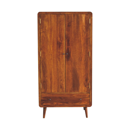 Curved Chestnut Wardrobe - White Bear Furnishings