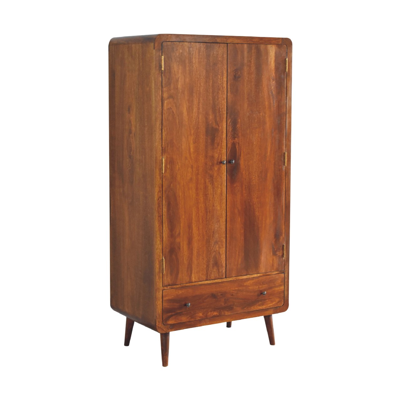 Curved Chestnut Wardrobe - White Bear Furnishings