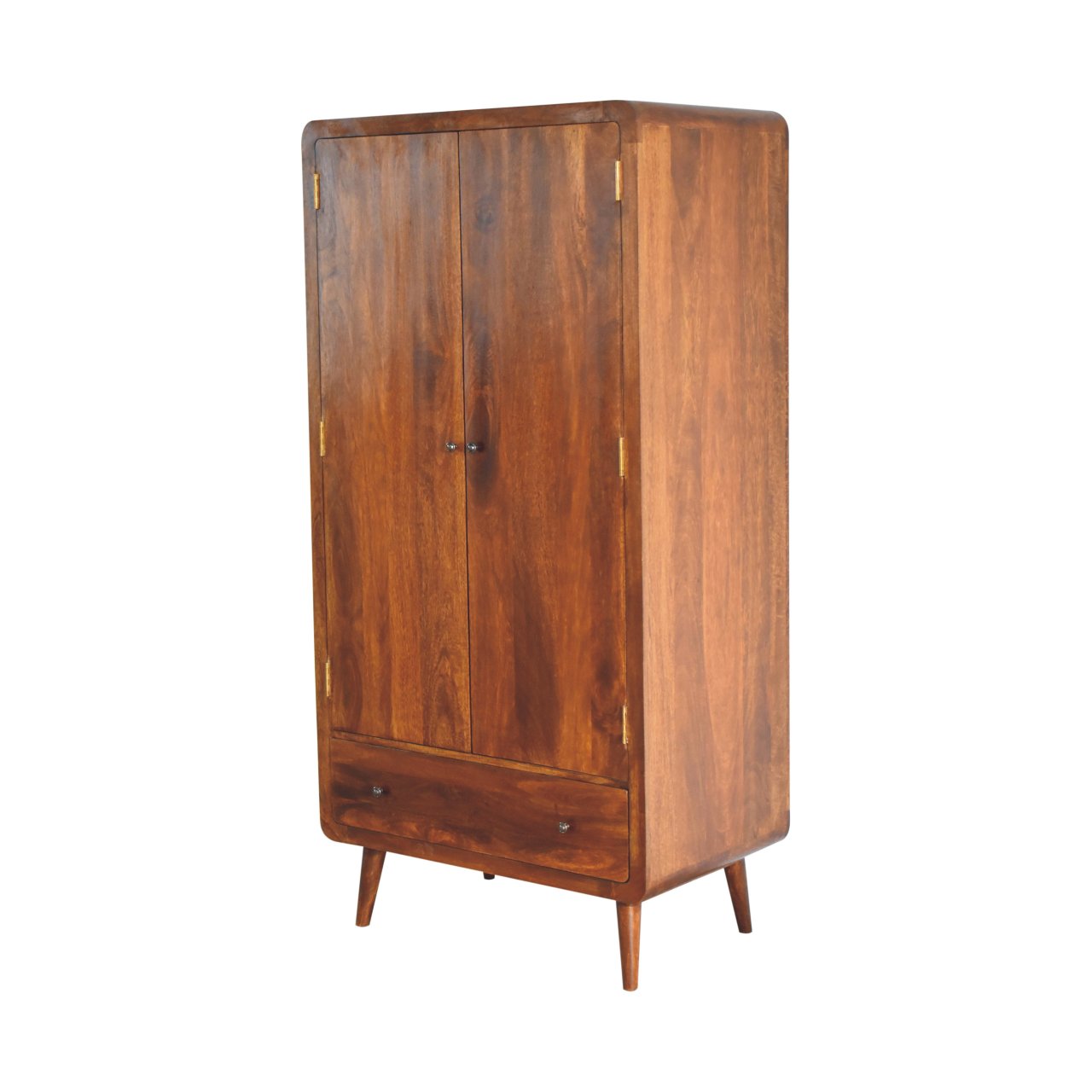 Curved Chestnut Wardrobe - White Bear Furnishings