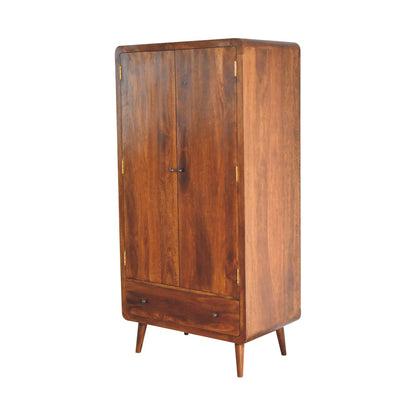 Curved Chestnut Wardrobe - White Bear Furnishings
