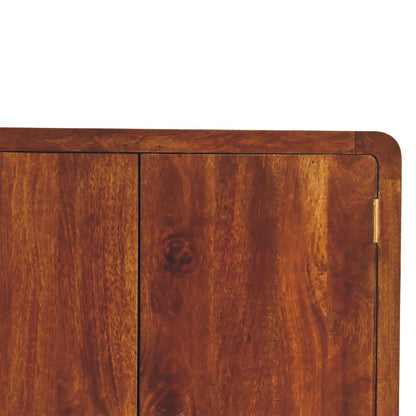 Curved Chestnut Wardrobe - White Bear Furnishings