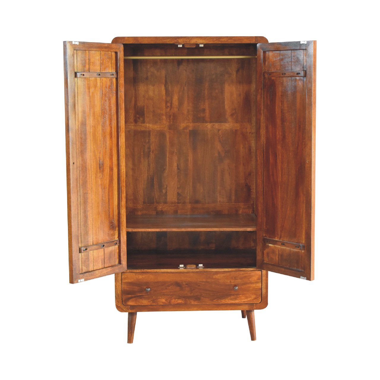 Curved Chestnut Wardrobe - White Bear Furnishings
