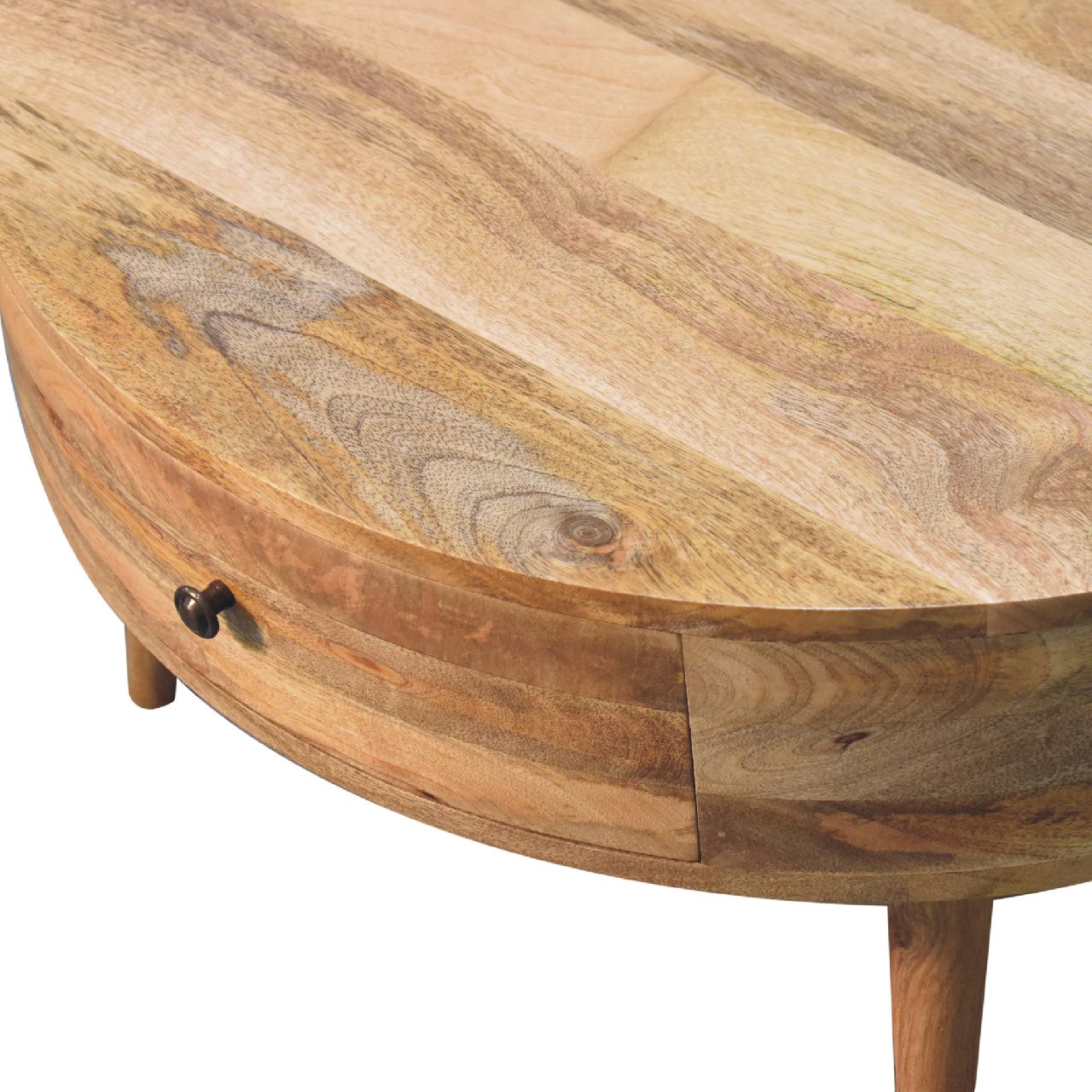 Detailed view of the natural wood texture highlighting unique grain patterns.