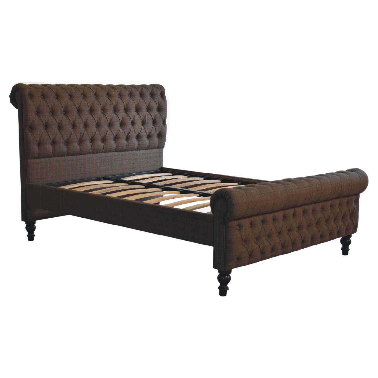 Handcrafted Artisanal Multi Tweed Bed Frame - IN3611