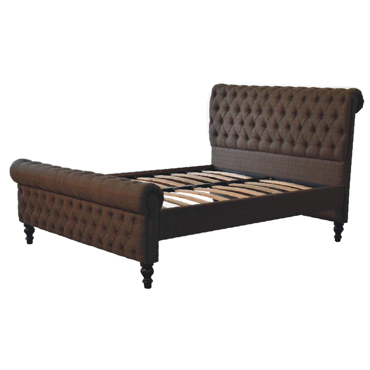 Handcrafted Artisanal Multi Tweed Bed Frame - IN3611